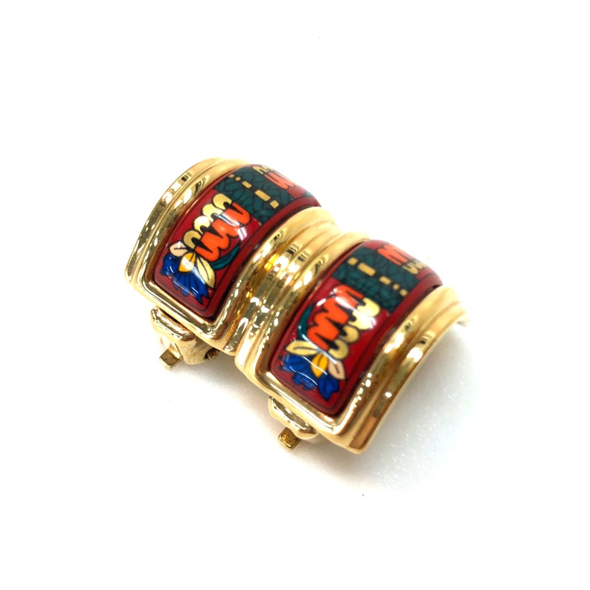 Hermes Accessories Earrings Red RedBased Gold