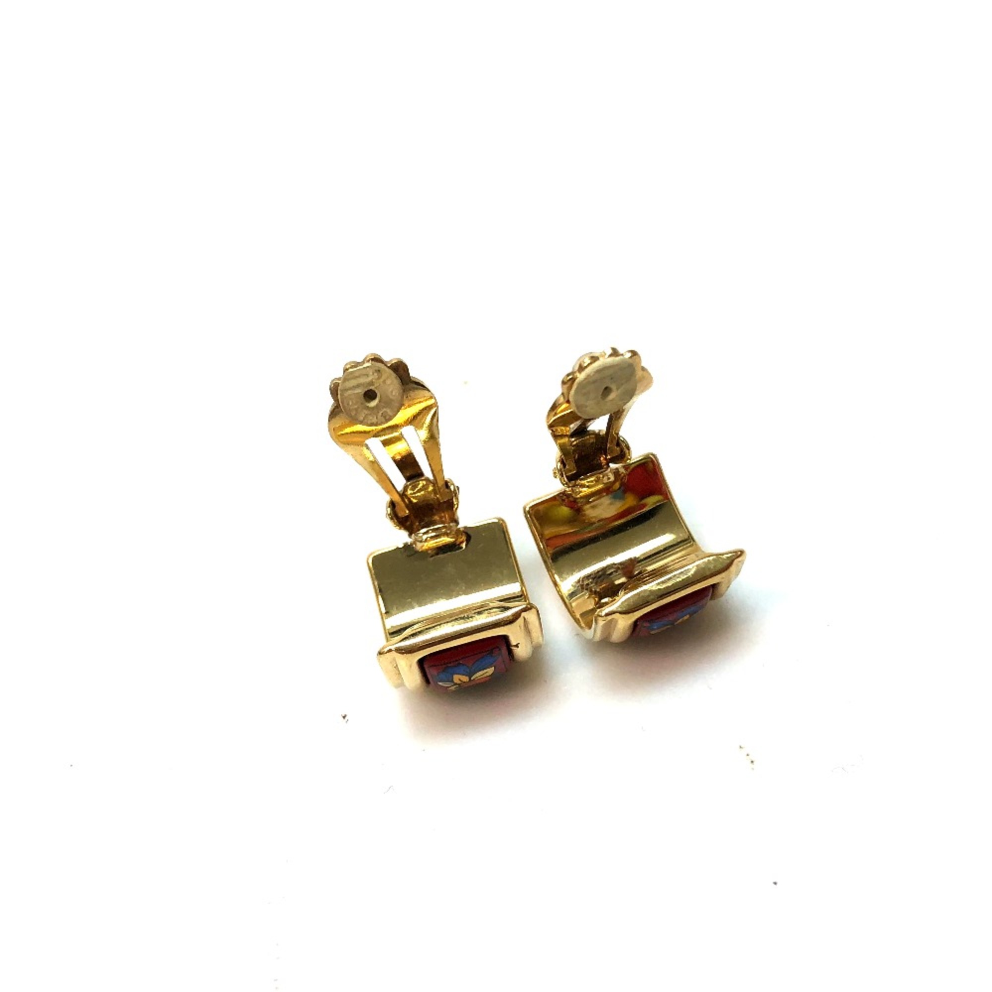 Hermes Accessories Earrings Red RedBased Gold