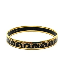 Hermes Cloisonne Bracelet accessories Bangle Black GoldHardware