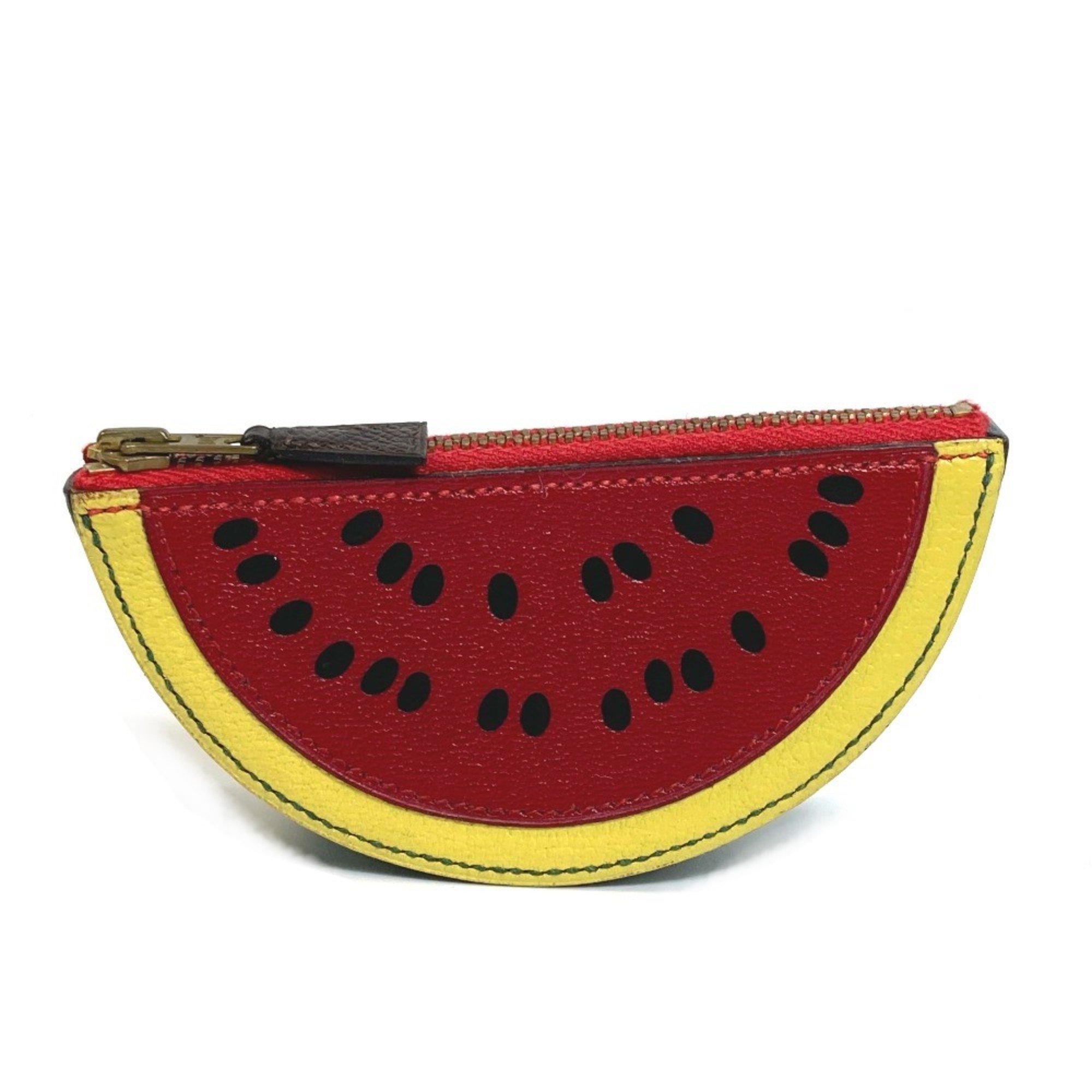 Hermes watermelon Coin Compartment accessory case coin purse Red x Yellow x Green