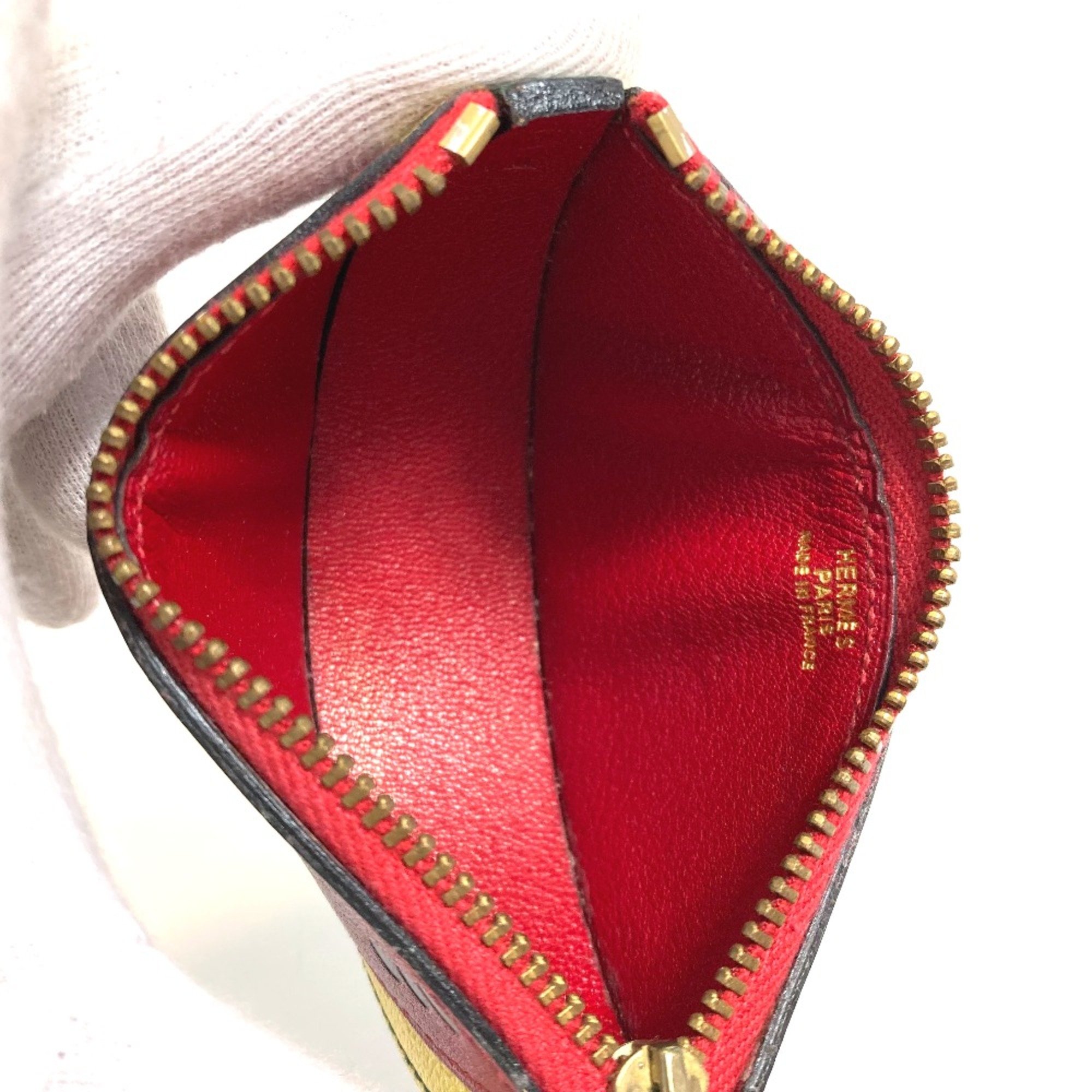 Hermes watermelon Coin Compartment accessory case coin purse Red x Yellow x Green