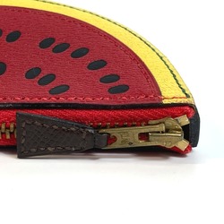 Hermes watermelon Coin Compartment accessory case coin purse Red x Yellow x Green