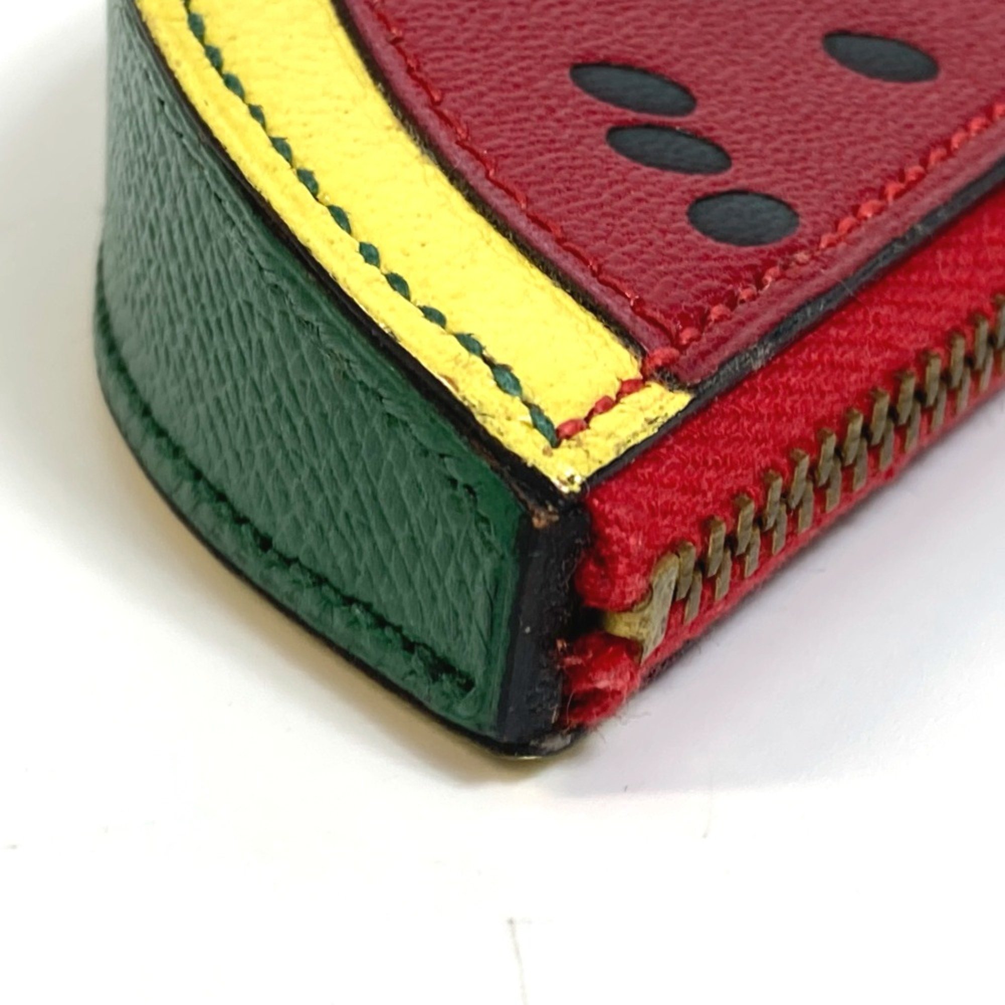 Hermes watermelon Coin Compartment accessory case coin purse Red x Yellow x Green