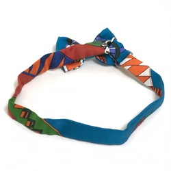 Hermes Bowtie ribbon Necktie Blue x Multicolore