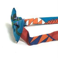 Hermes Bowtie ribbon Necktie Blue x Multicolore