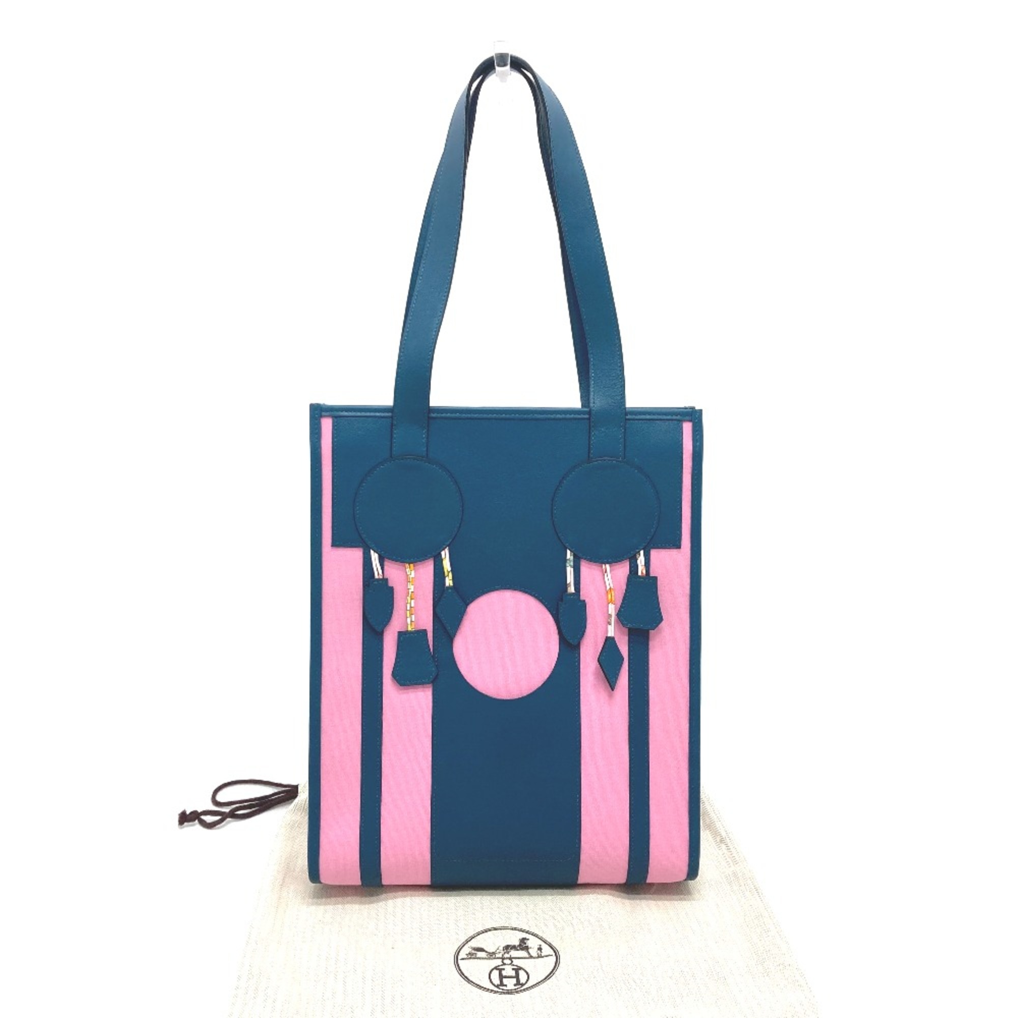 Hermes Petit Ash bag shawl Tote Bag Navy x Pink