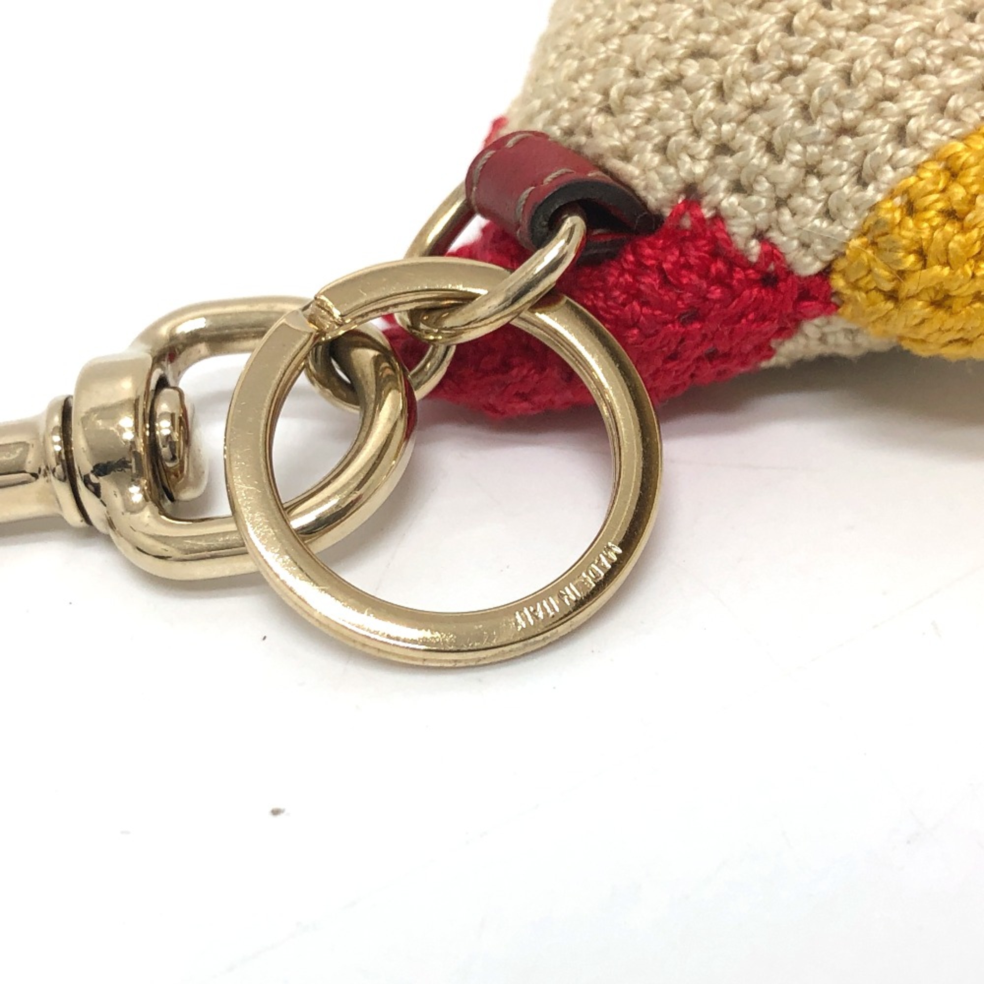 Gucci Key Holder Bag Charm Beige Red/Yellow/GoldHardware