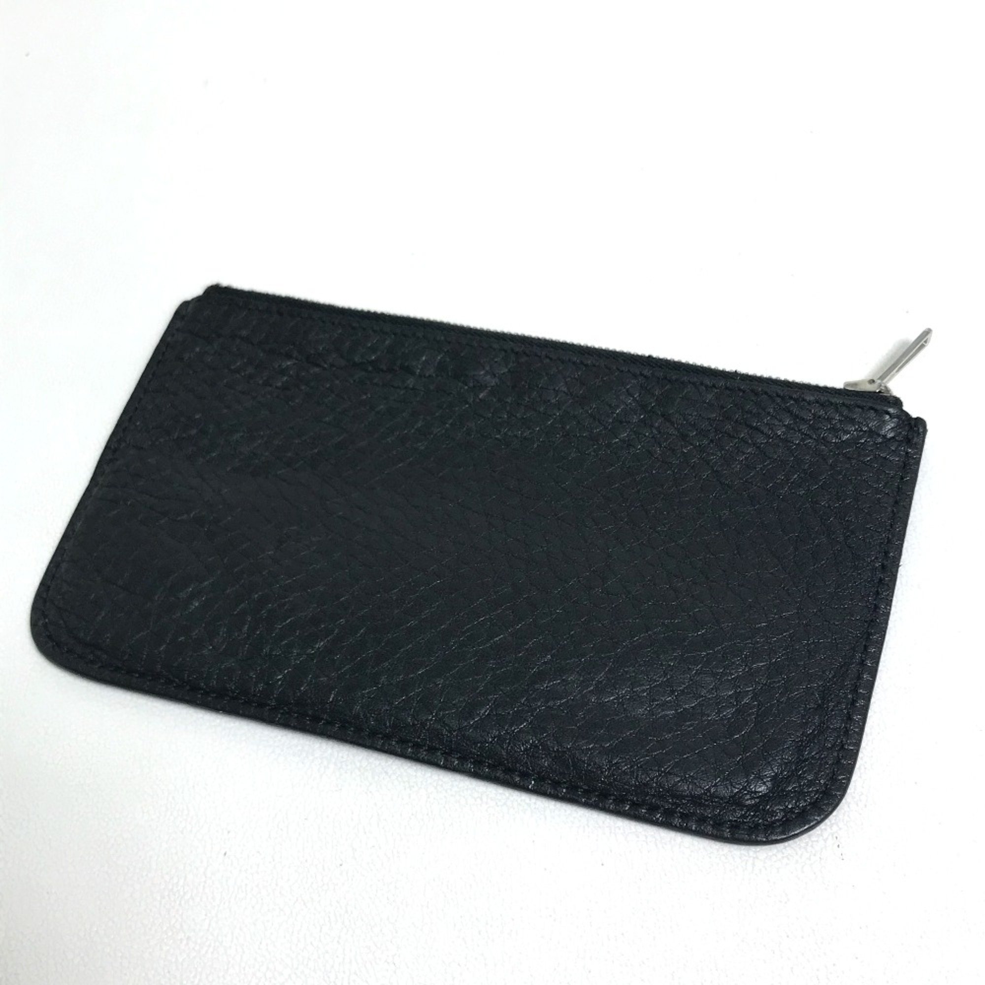 Hermes With coin purse Folded wallet Black SilverHardware