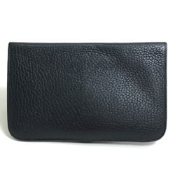 Hermes With coin purse Folded wallet Black SilverHardware