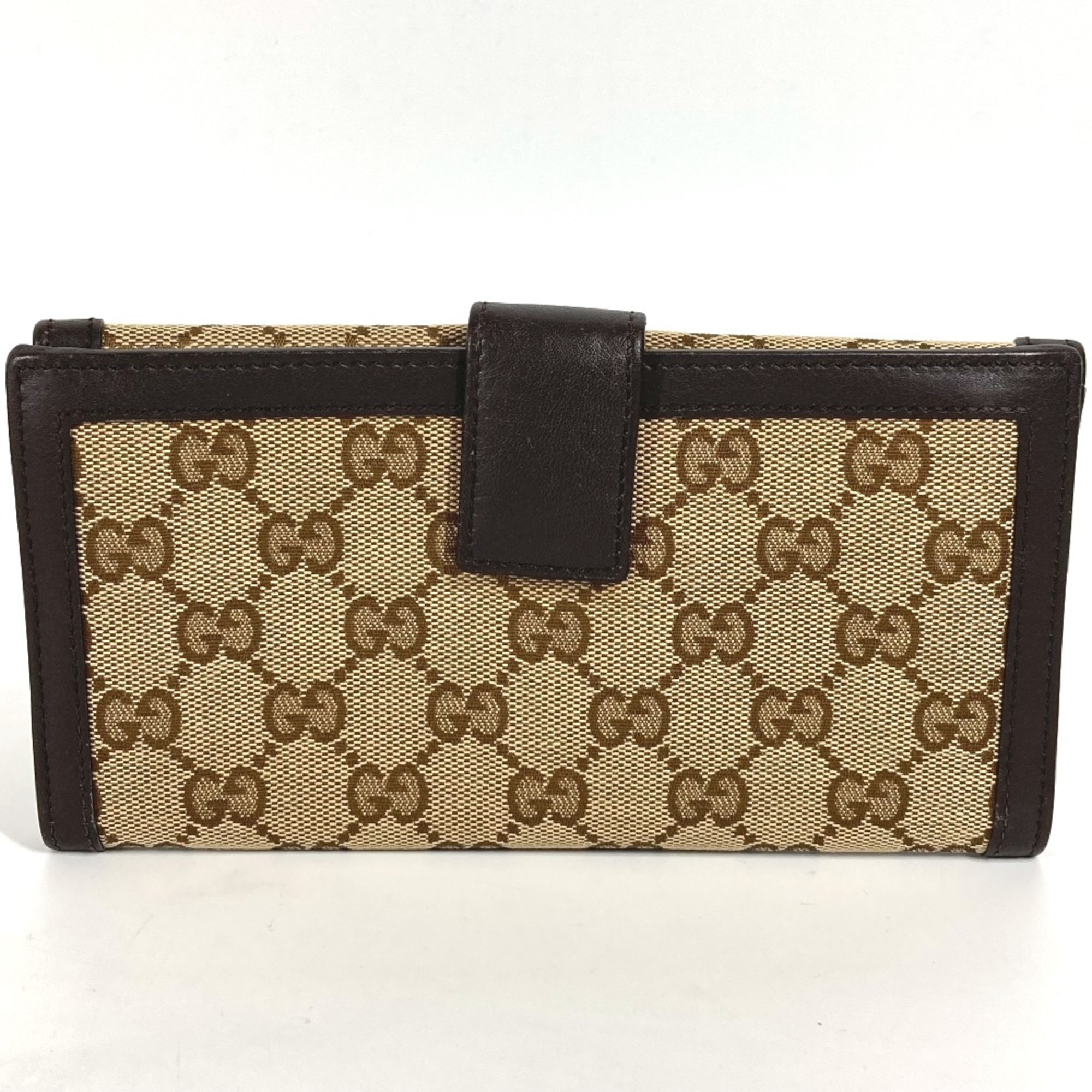 Gucci 282426 GG long wallet flap Long Wallet Beige Dark brown