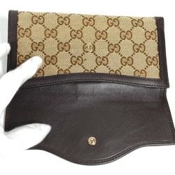 Gucci 282426 GG long wallet flap Long Wallet Beige Dark brown