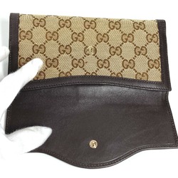 Gucci 282426 GG long wallet flap Long Wallet Beige Dark brown