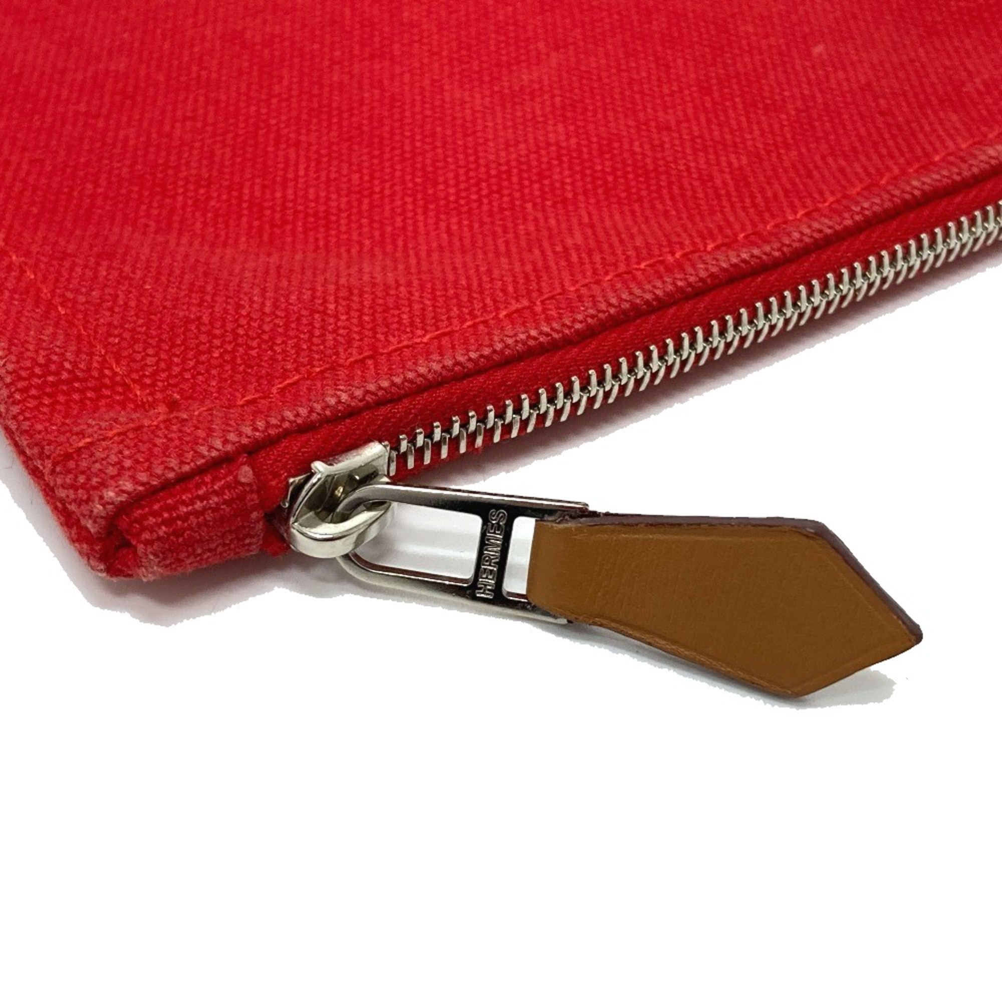 Hermes Flat fastener Multi Pouch Red