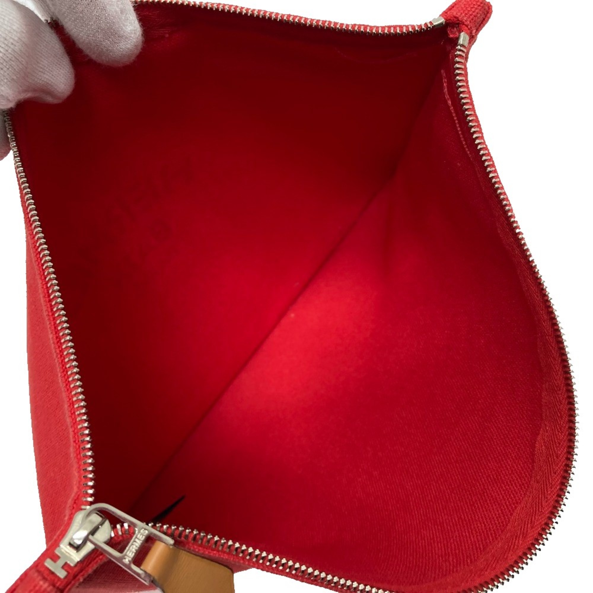 Hermes Flat fastener Multi Pouch Red