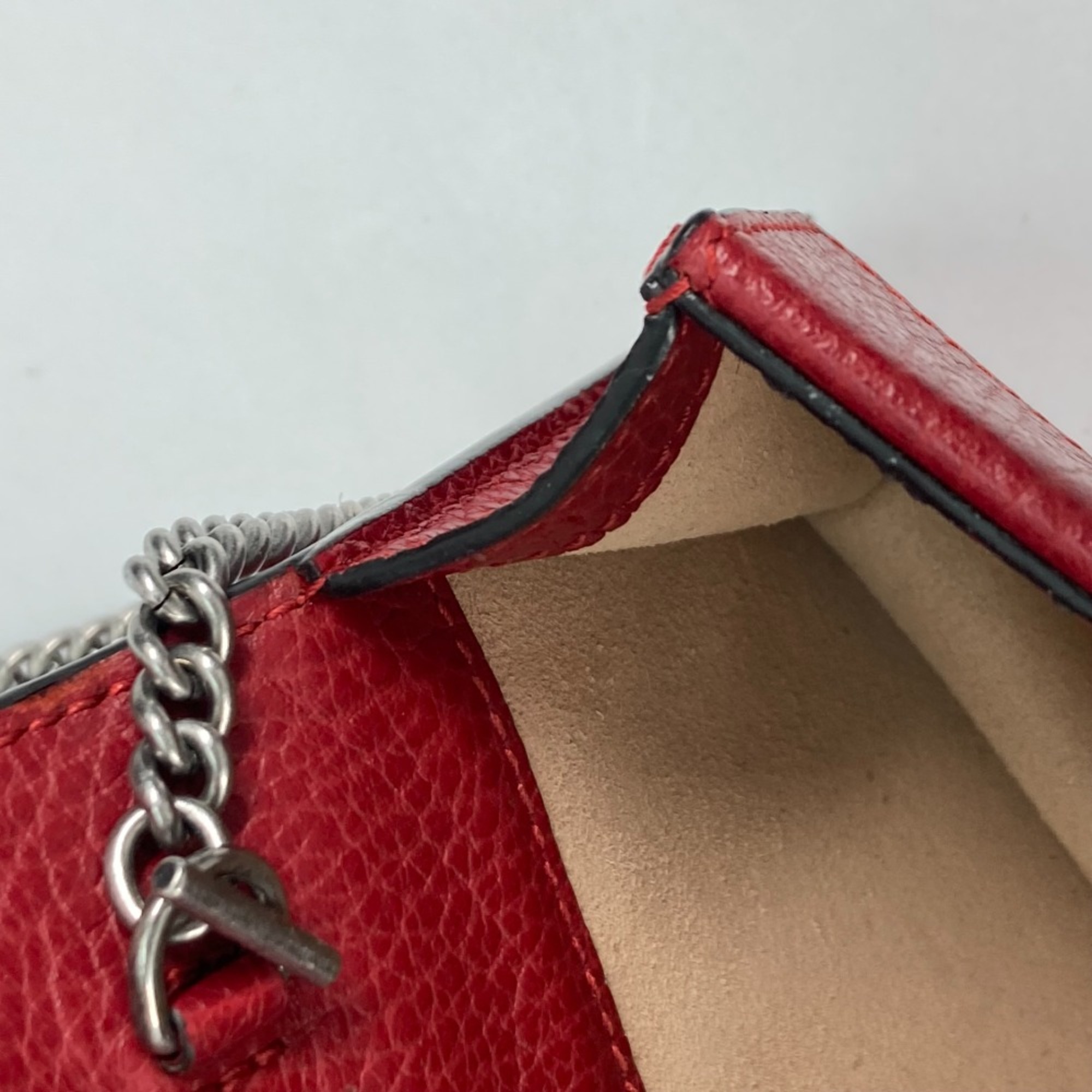 Gucci 476432 2WAY Bag Pouch Clutch Bag Chain Crossbody Shoulder Bag Red