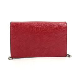 Gucci 476432 2WAY Bag Pouch Clutch Bag Chain Crossbody Shoulder Bag Red