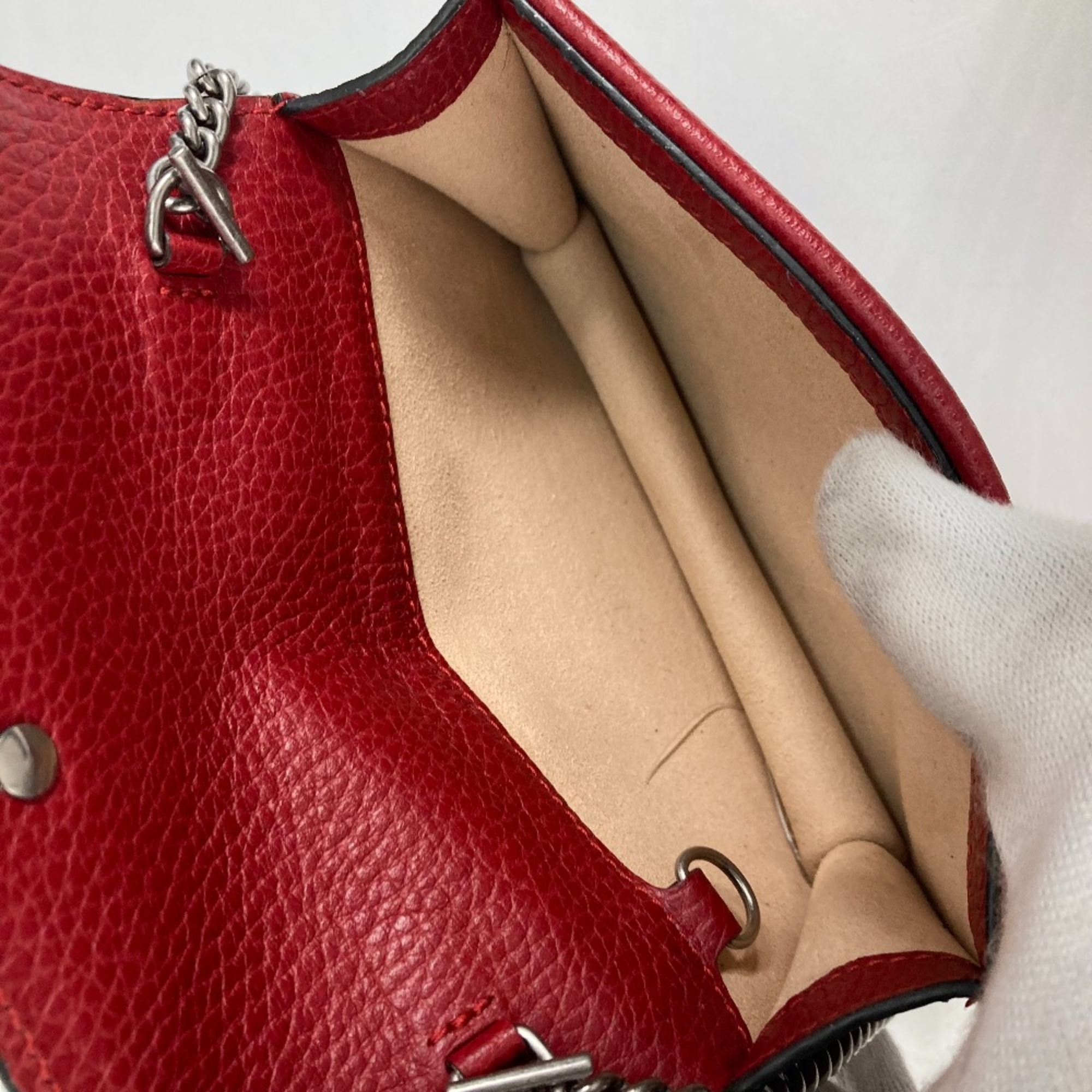 Gucci 476432 2WAY Bag Pouch Clutch Bag Chain Crossbody Shoulder Bag Red