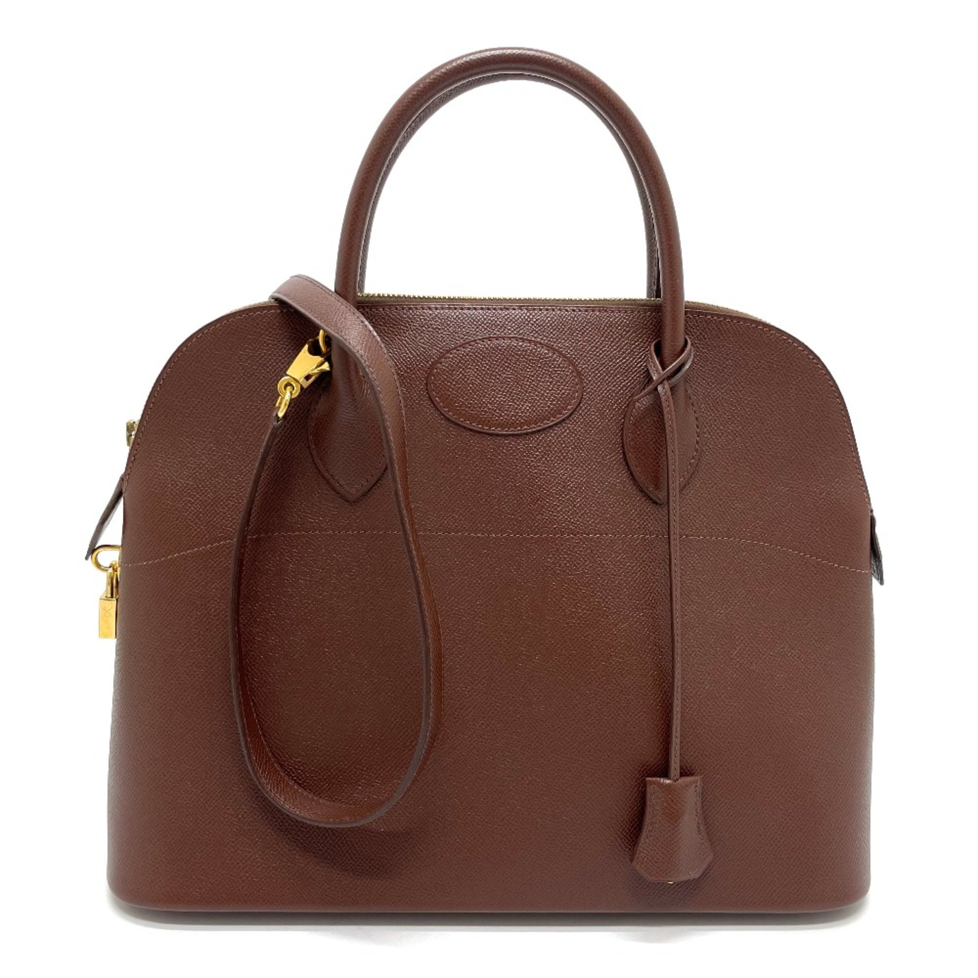 Hermes Bag 2WAY Hand Bag Brown GoldHardware