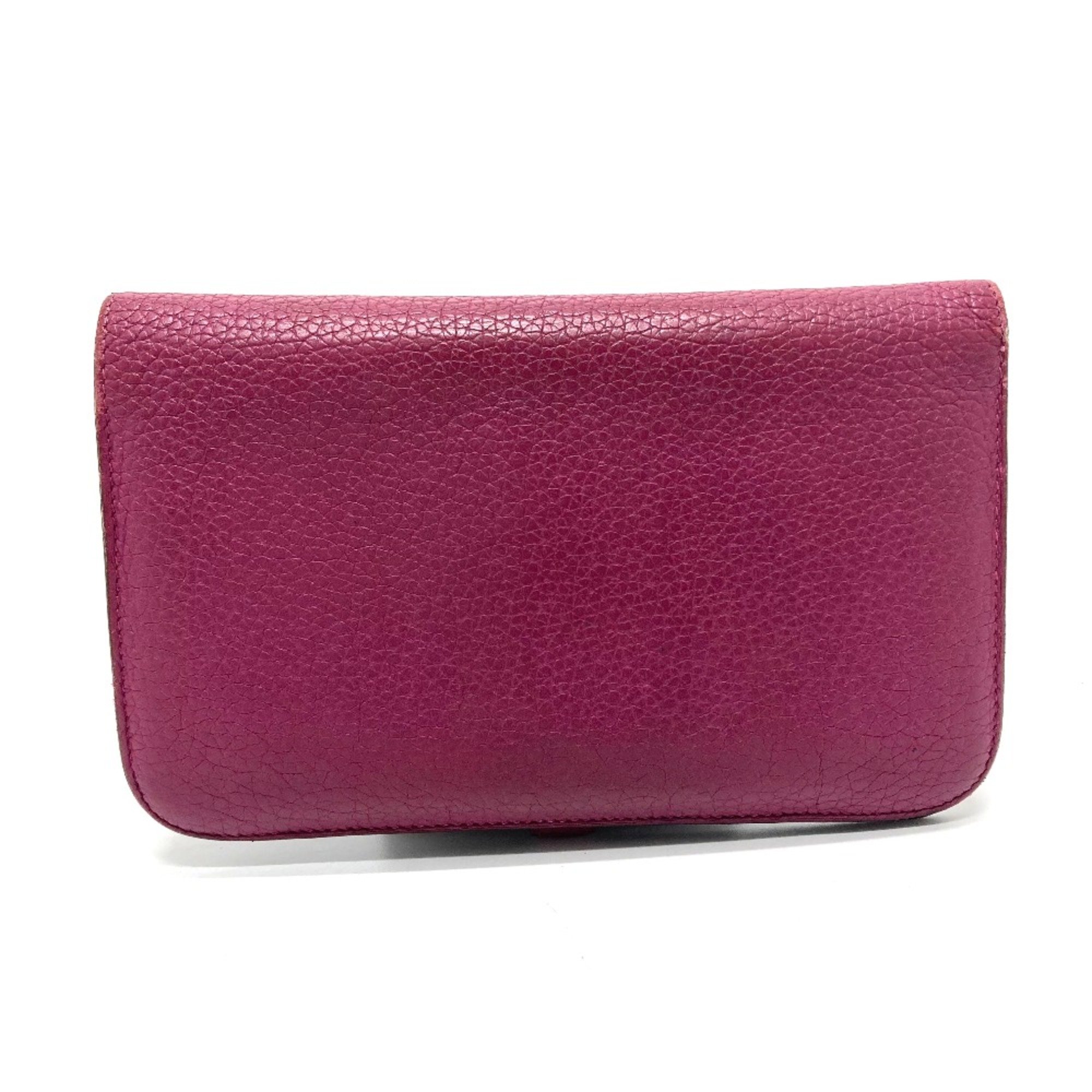 Hermes Long Wallet Folded wallet Purple Based SilverHardware