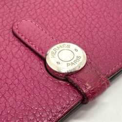 Hermes Long Wallet Folded wallet Purple Based SilverHardware