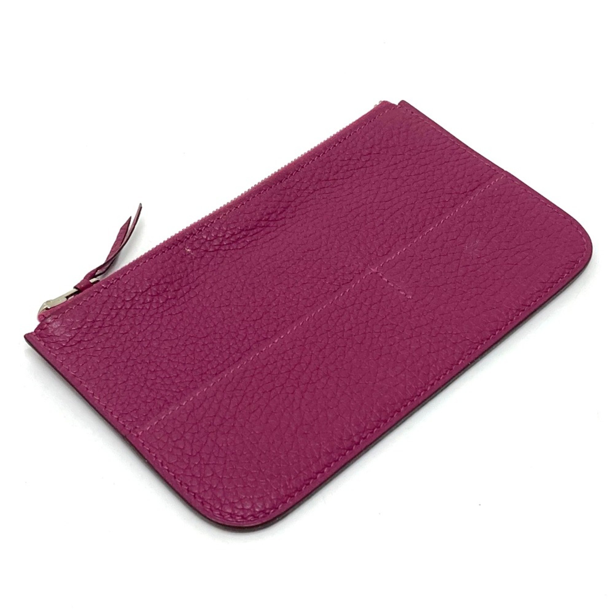 Hermes Long Wallet Folded wallet Purple Based SilverHardware