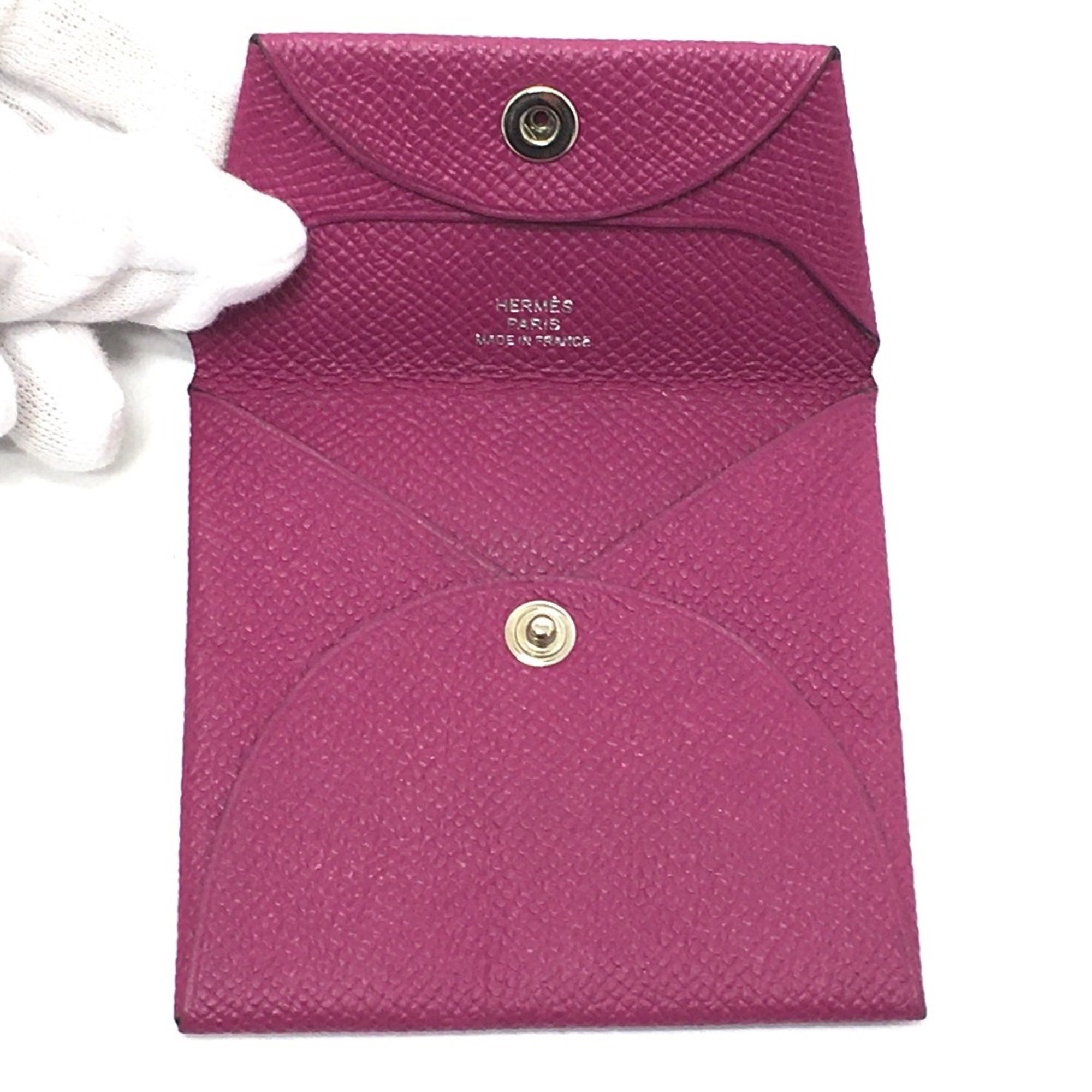 Hermes Epsom Coin Compartment Wallet coin purse Rose purple purple