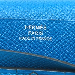 Hermes Bearn Souffle Bifold Long Wallet Blue Zanzibar blue SilverHardware