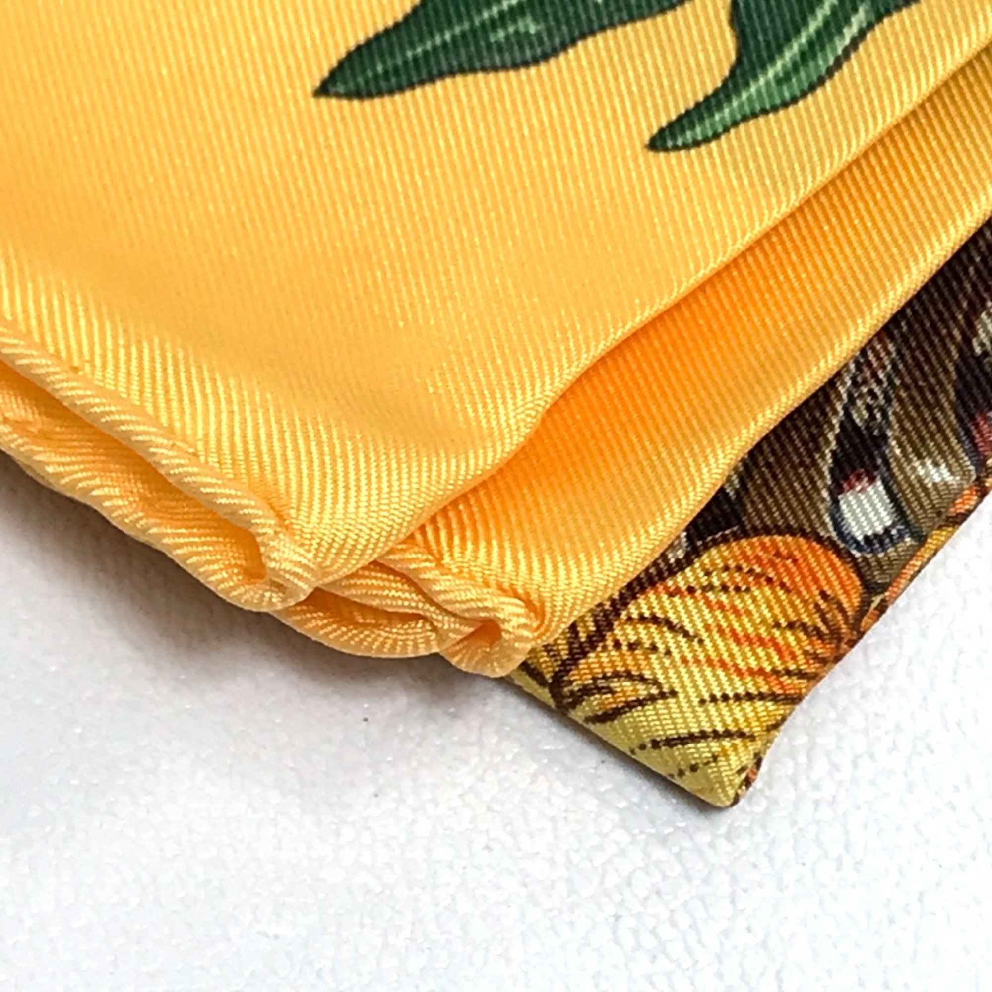 Hermes Carre90 Floral Scarf Yellow x Green