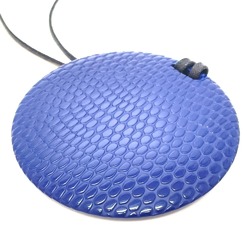 Hermes Croco tone Pendant Necklace blue