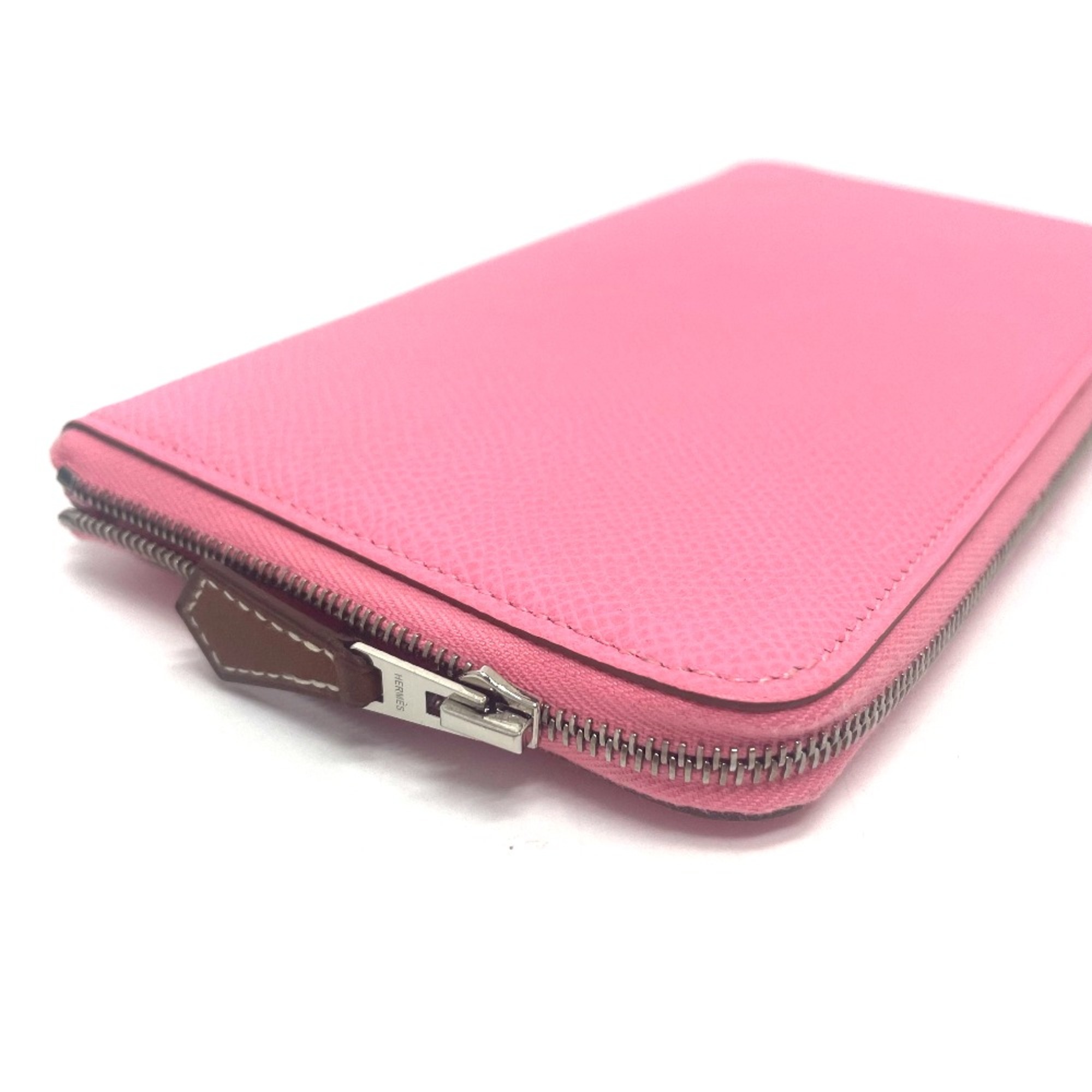 Hermes Zip Around Long Wallet Rose Confetti pink