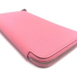 Hermes Zip Around Long Wallet Rose Confetti pink