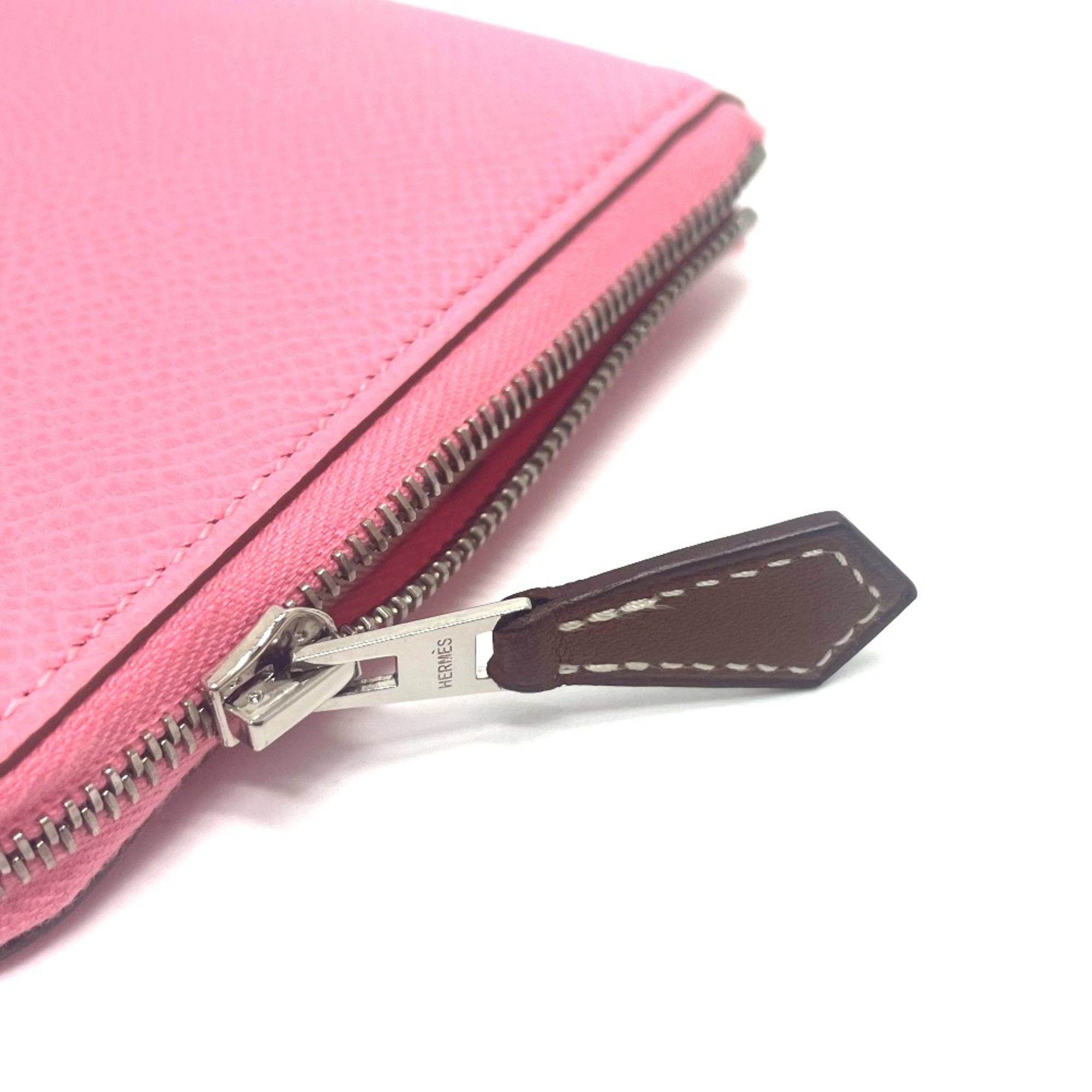 Hermes Zip Around Long Wallet Rose Confetti pink