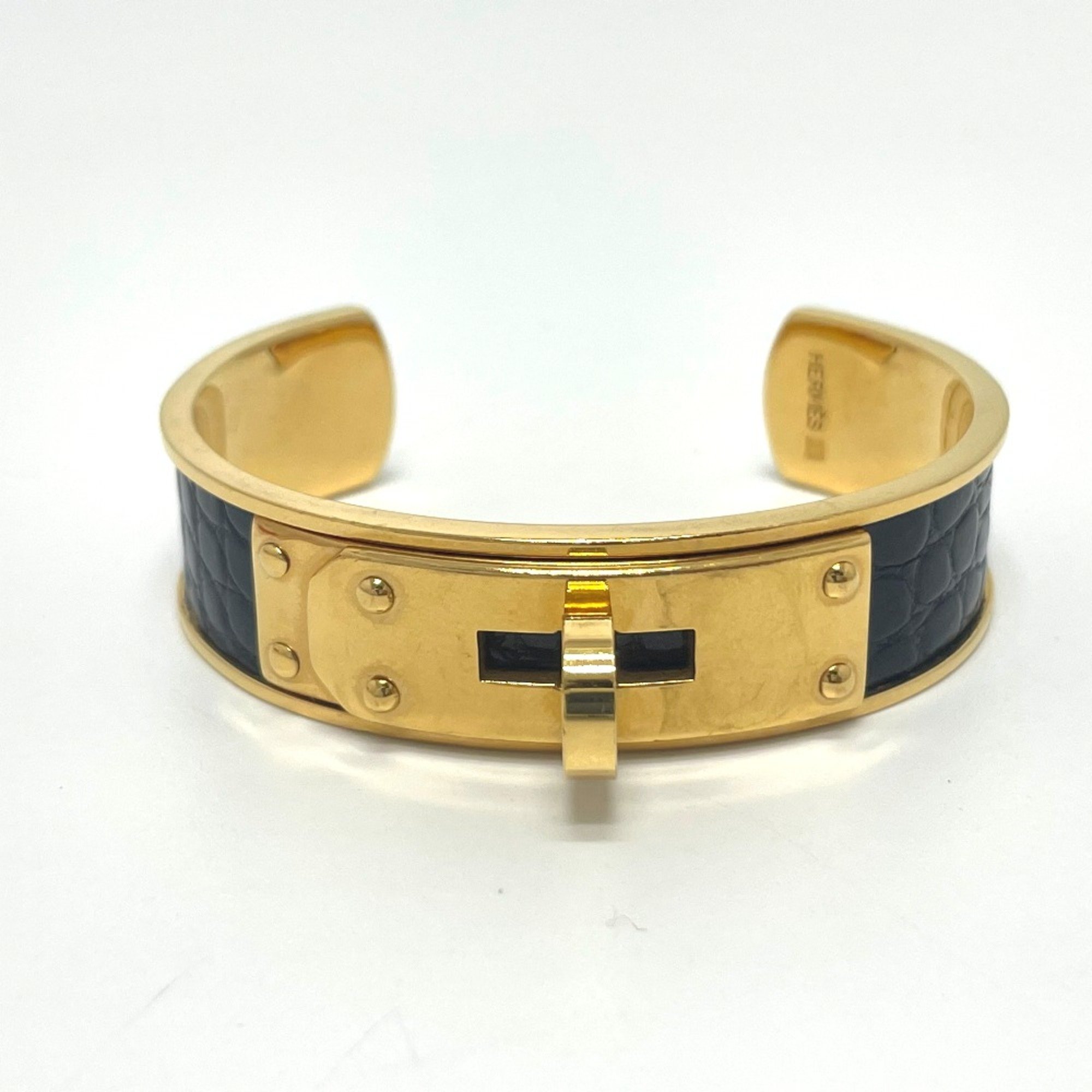 Hermes Bracelet accessories Bangle Gold x Black