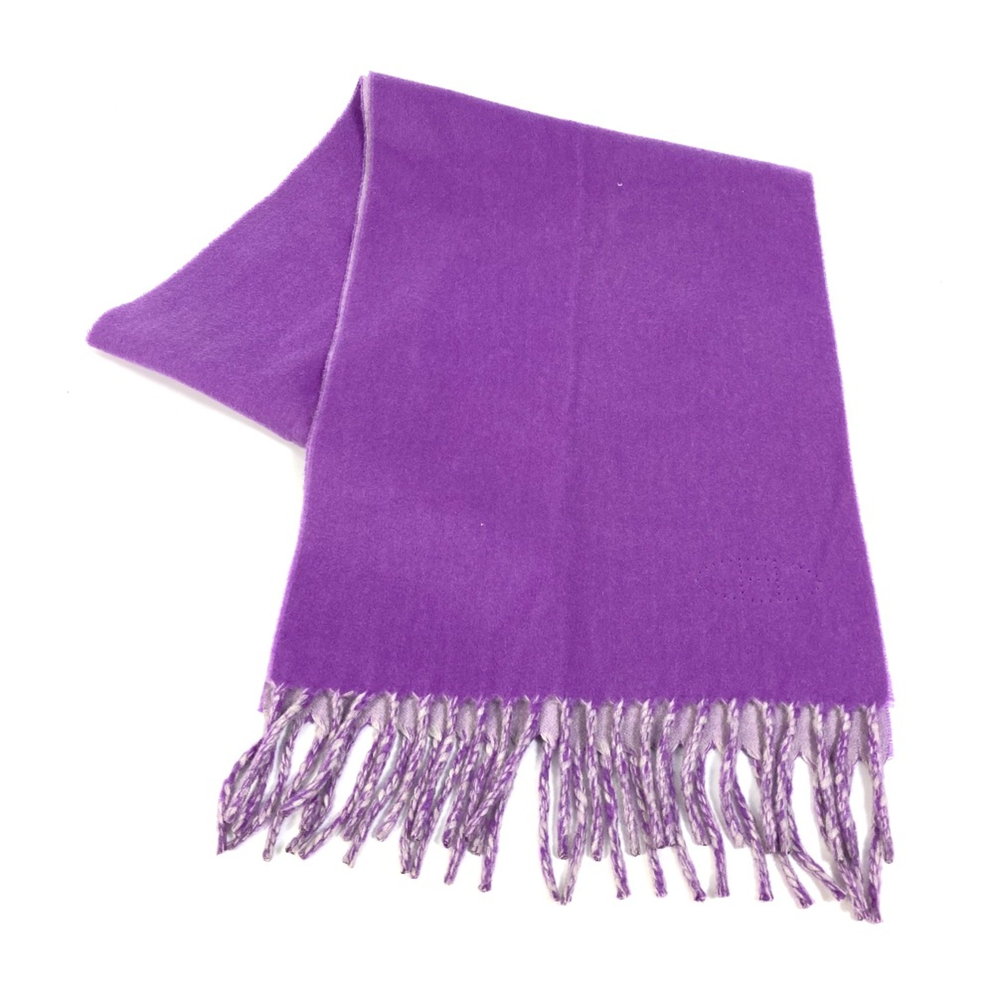 Hermes Evelyn Evelyne H logo punching H logo perforated fringe Scarf purple