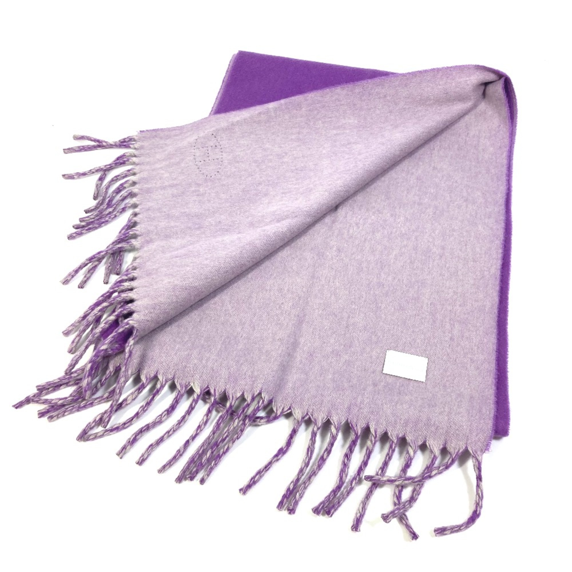 Hermes Evelyn Evelyne H logo punching H logo perforated fringe Scarf purple