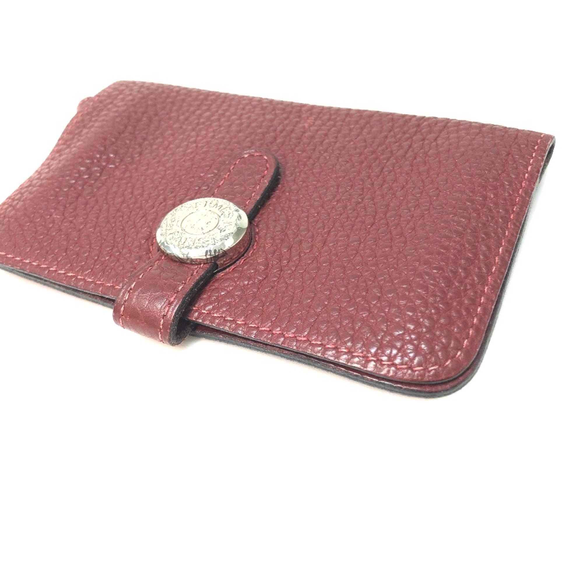 Hermes Coin Compartment coin purse Red Rouge Ash