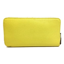 Hermes Silk-In Zip Around Long Wallet Souffle yellow