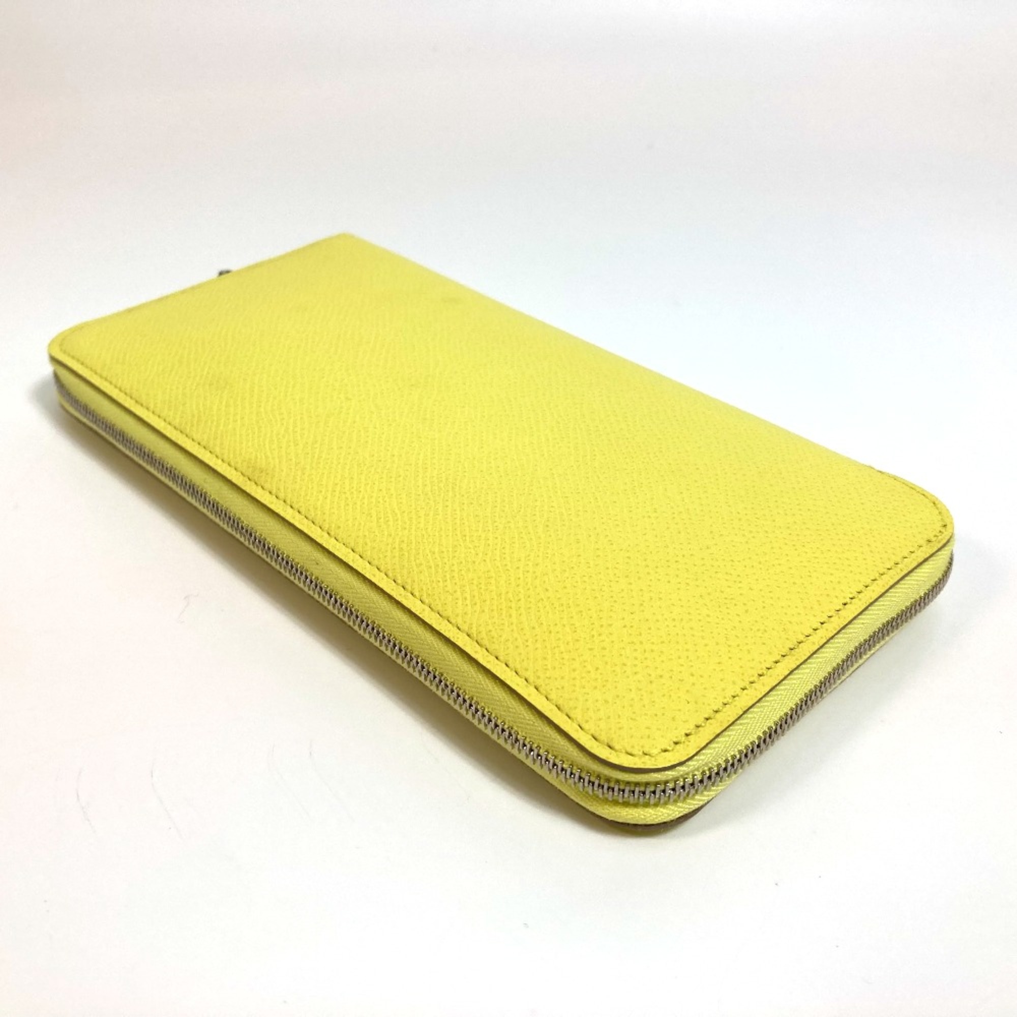 Hermes Silk-In Zip Around Long Wallet Souffle yellow