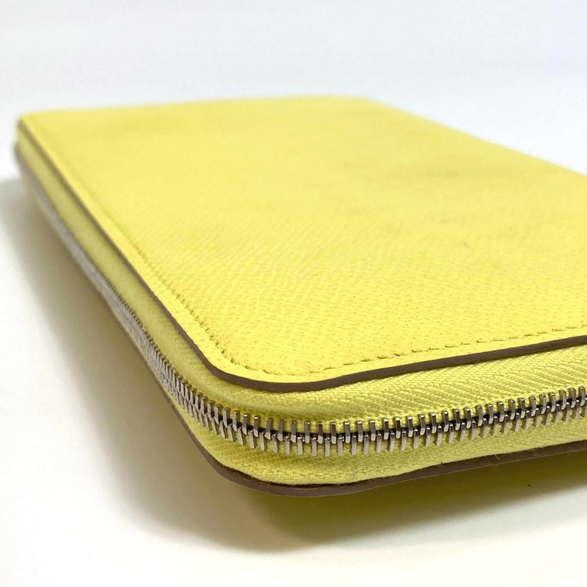 Hermes Silk-In Zip Around Long Wallet Souffle yellow