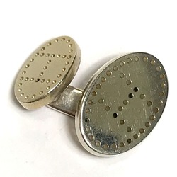 Hermes Punching logo H motif Cufflinks cufflinks cuffs Silver