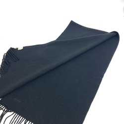 Hermes Logo fringe petite echarpe brodee charpes Scarf Black