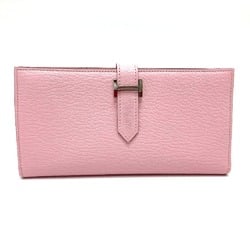 Hermes HHardware Machi has Long Wallet Rose cherry pink SilverHardware