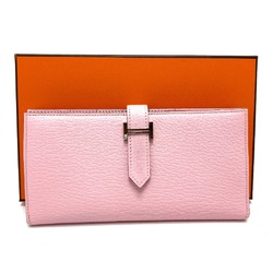 Hermes HHardware Machi has Long Wallet Rose cherry pink SilverHardware