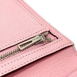 Hermes HHardware Machi has Long Wallet Rose cherry pink SilverHardware