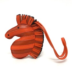 Hermes zebra strap Bag Charm Carnelian /Poppy /Serie Orange Based