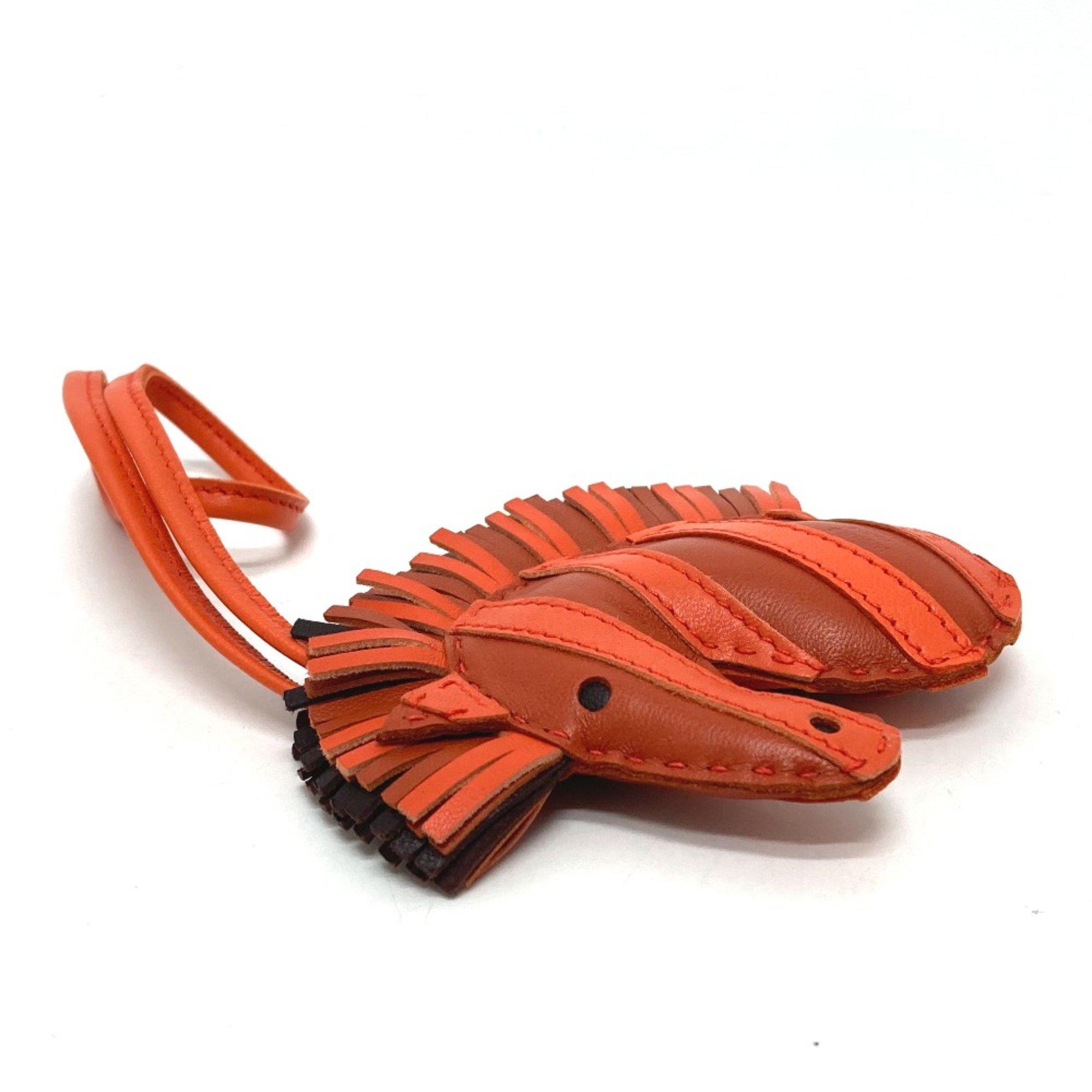 Hermes zebra strap Bag Charm Carnelian /Poppy /Serie Orange Based