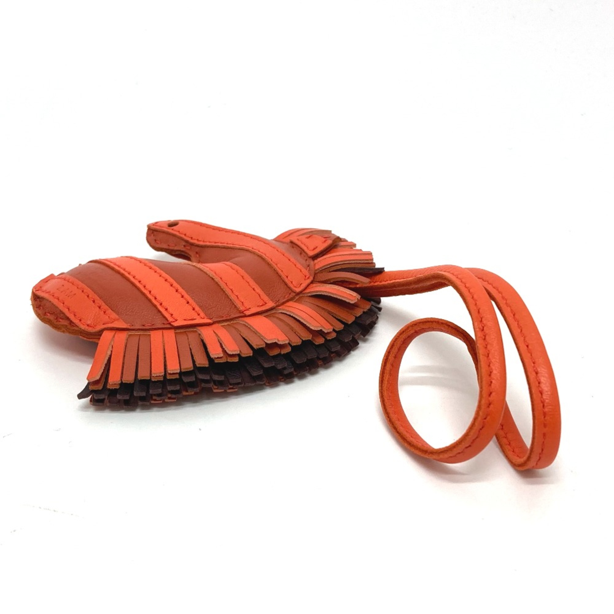 Hermes zebra strap Bag Charm Carnelian /Poppy /Serie Orange Based