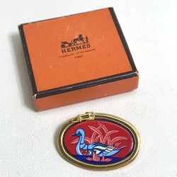 Hermes Bird bird motif Emile Brooch Gold x Red