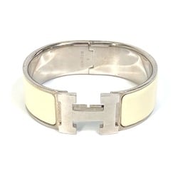 Hermes H bangle Bracelet Bangle White SilverHardware