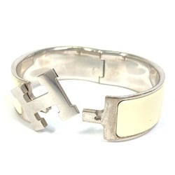 Hermes H bangle Bracelet Bangle White SilverHardware